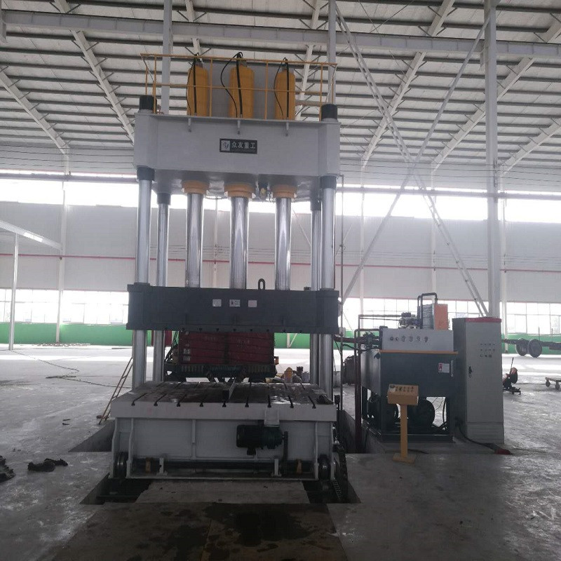 800吨移动工作台带液压垫油压机800t多功能四柱油压机