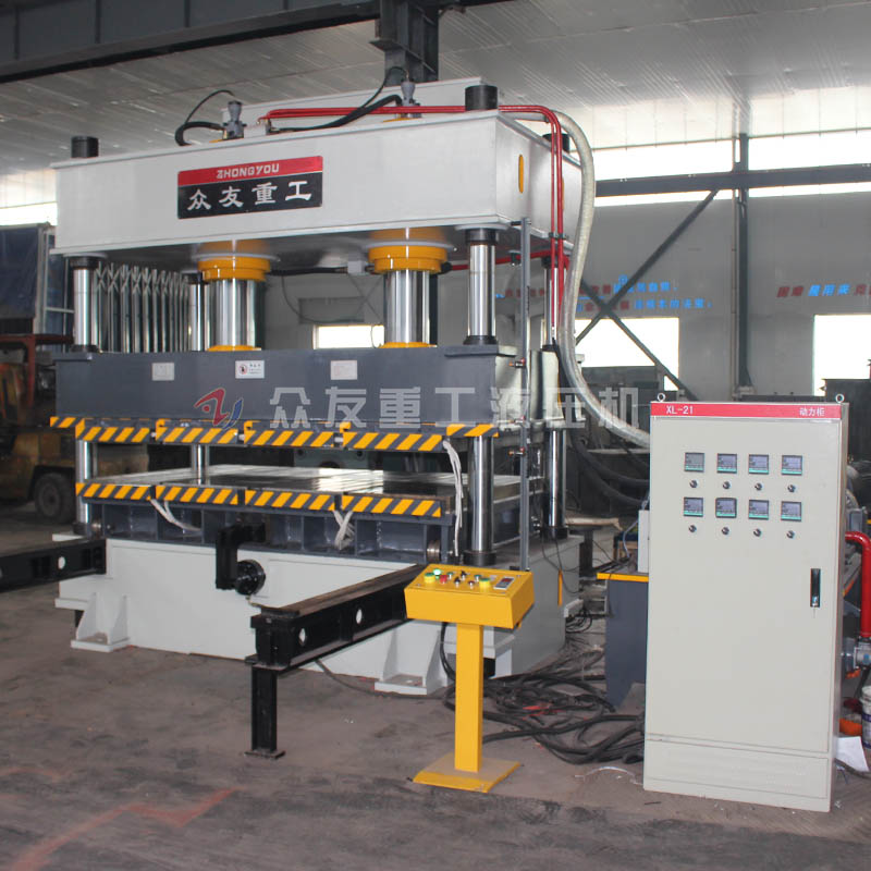 315吨四柱移动工作台带加热板油压机315T双缸压力